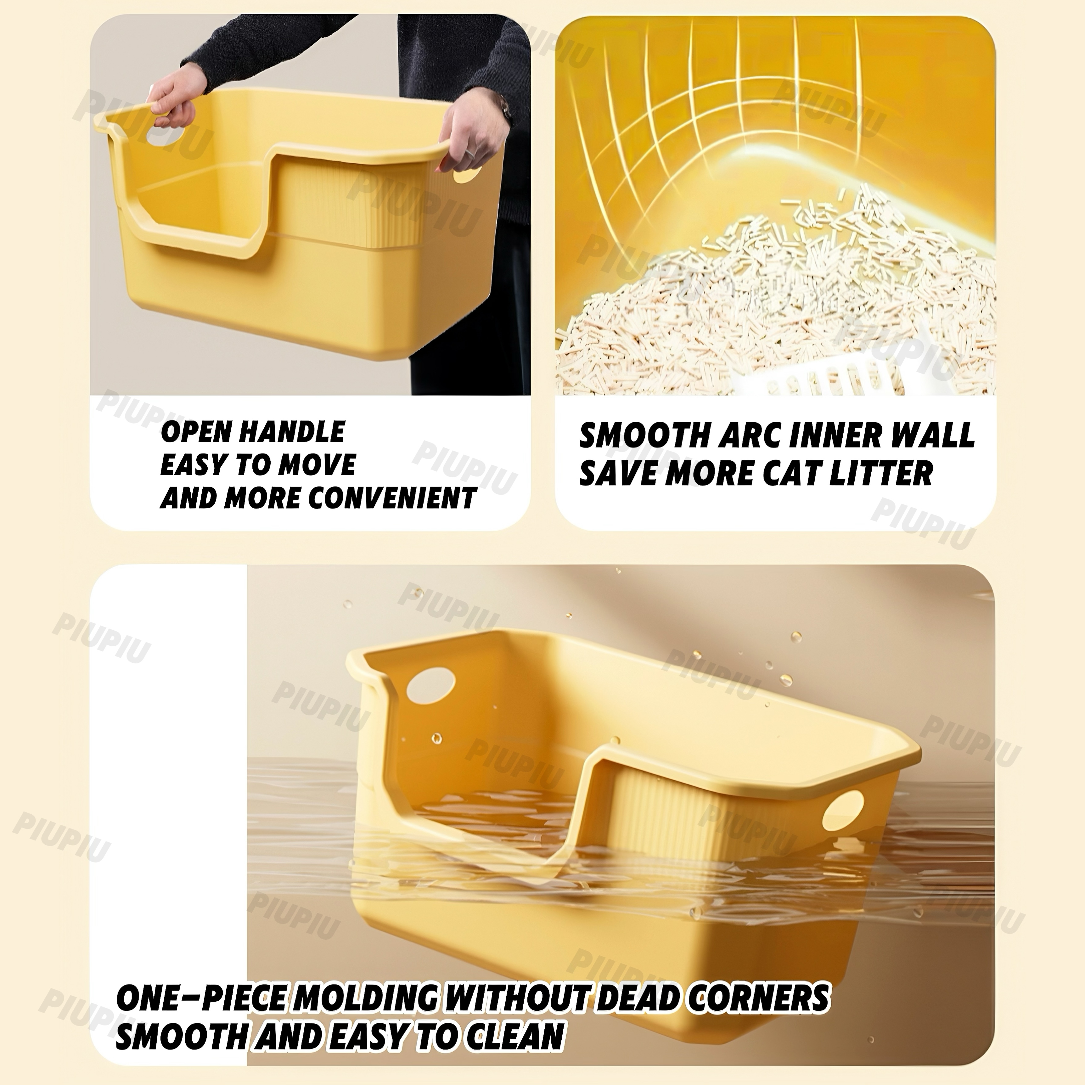 READY STOCK Cat Toilet Box Half Enclosed Litter Basin Bekas Pasir ...
