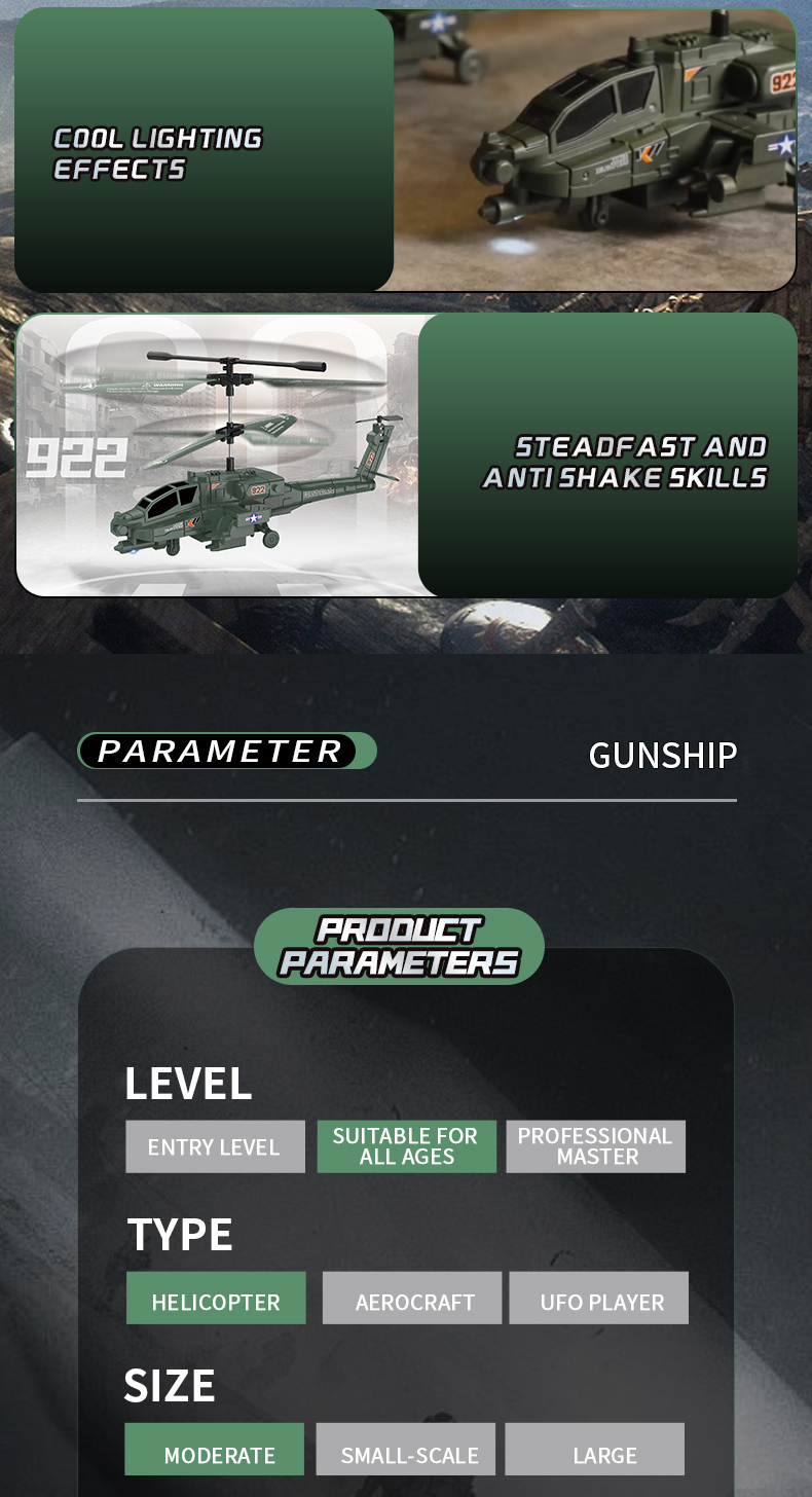 RC Helicopter Apache Model Airplane Flying Toy Remote Control ...