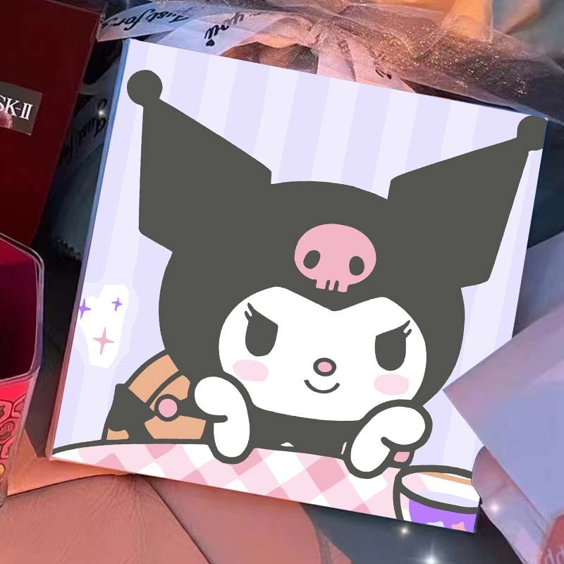 Digital oil painting diy explosion cute Sanrio cartoon Kuromi Pokonyan ...