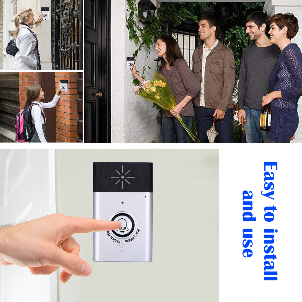 Wireless Voice Intercom Doorbell 2-way Talk Monitor with 1*Outdoor Unit ...