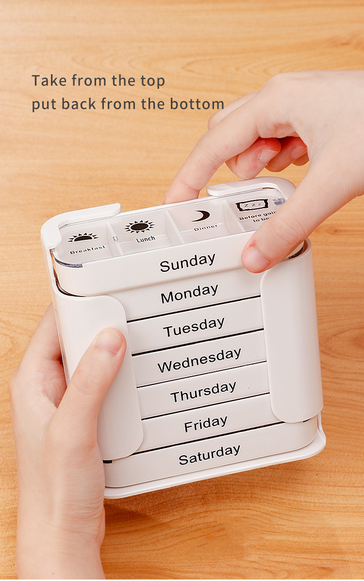 Pill Box 7 Days Large-Capacity Sub-Packing Box Portable Type Elderly ...