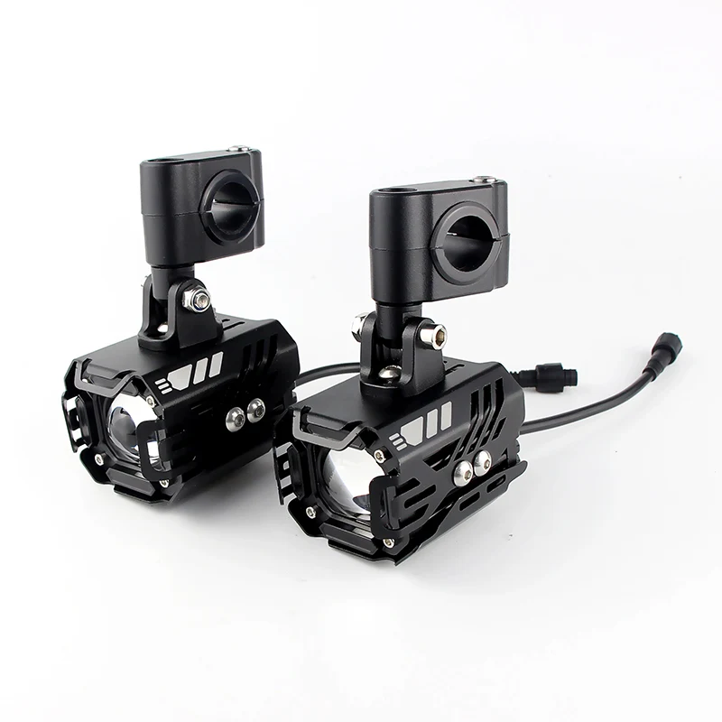 1Set Moto Led Headlights 80w Motorcycle Universal Spotlight Dual-Color ...