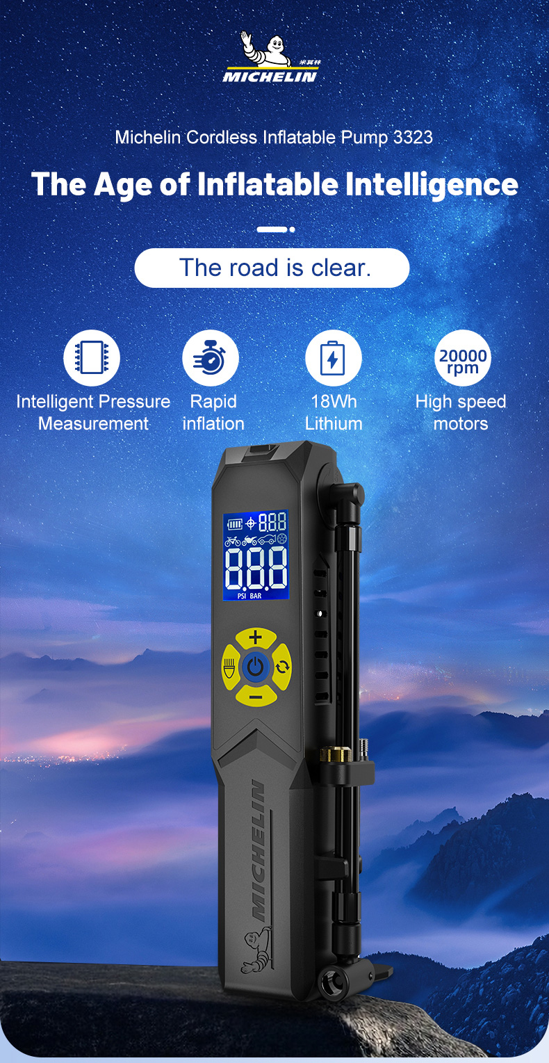 Michelin 3323 Car Inflator tire pump Portable Electric Tire Wireless ...