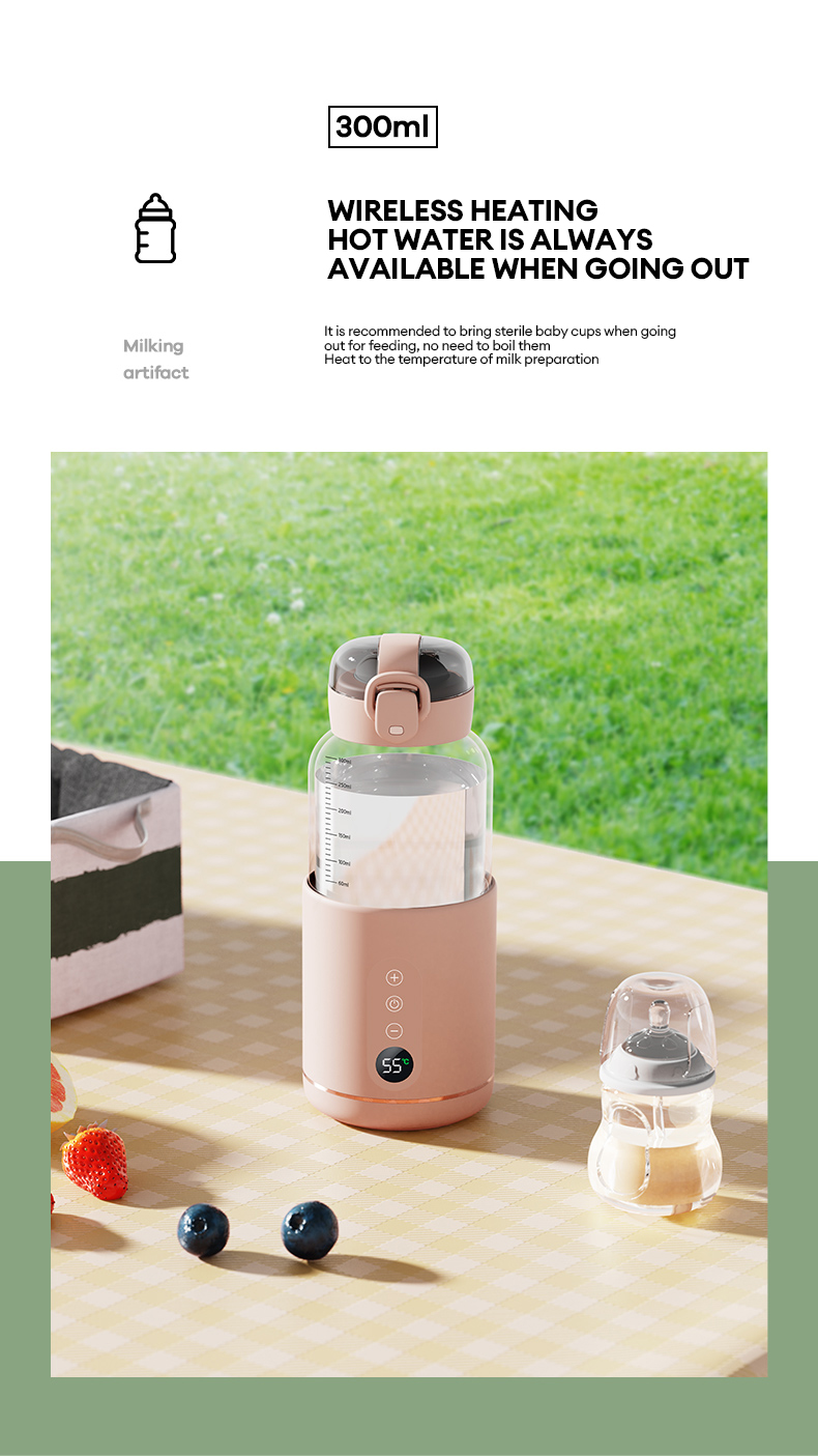 USB Charging Thermostatic Electric Kettle Baby Portable Milk Mixer