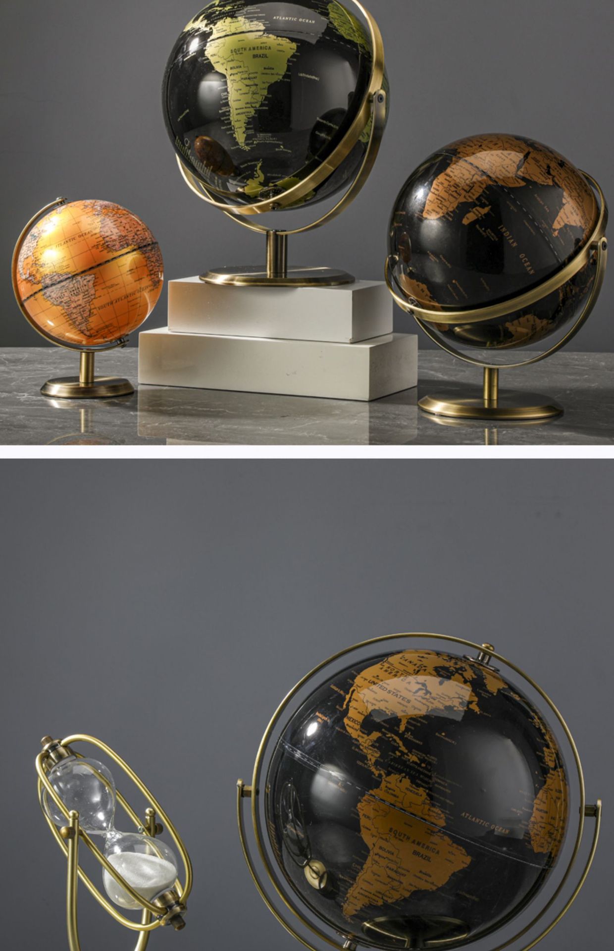 360° Rotating HD Standard World Globe Nordic Style Light luxury ...