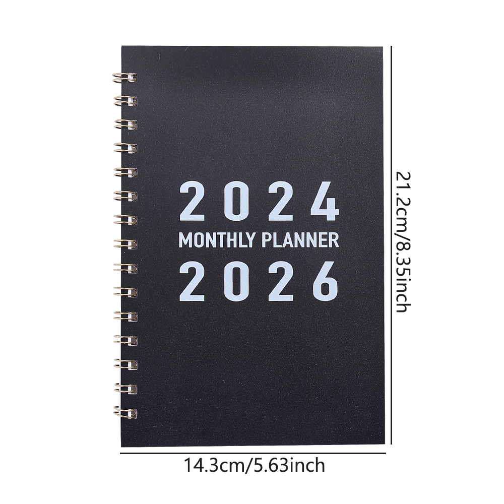 29 sheets 20242026 Monthly Planner Black PVC Waterp roof Cover Monthly