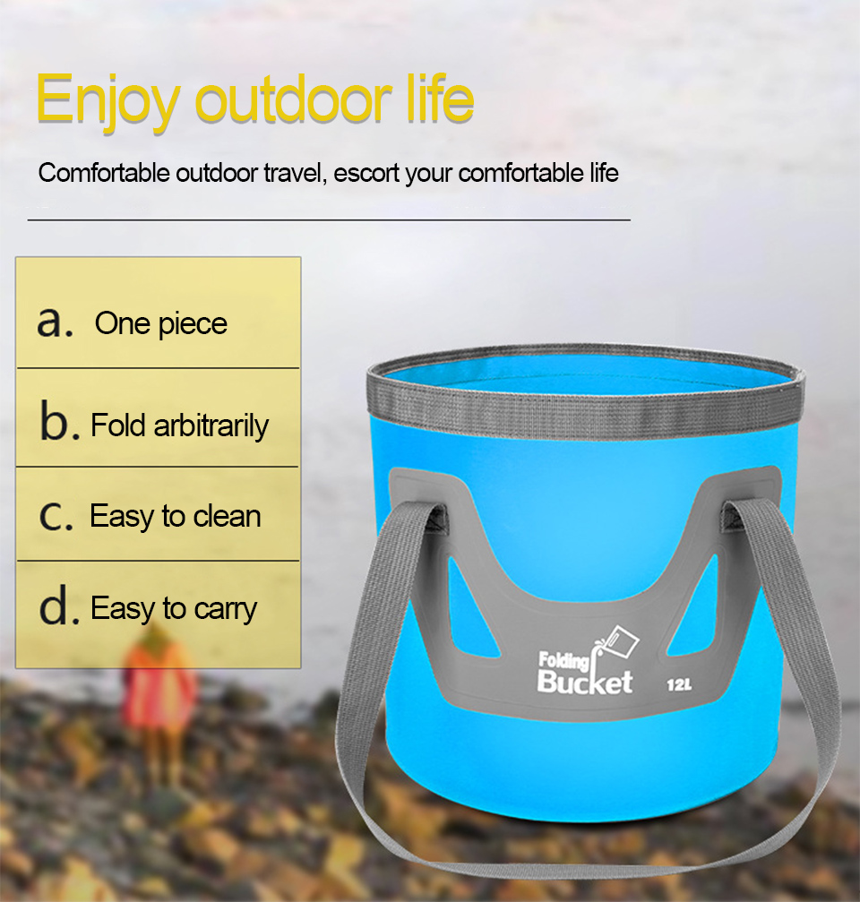 Upgraded Collapsible Bucket with Handle, Lightweight Folding Water ...