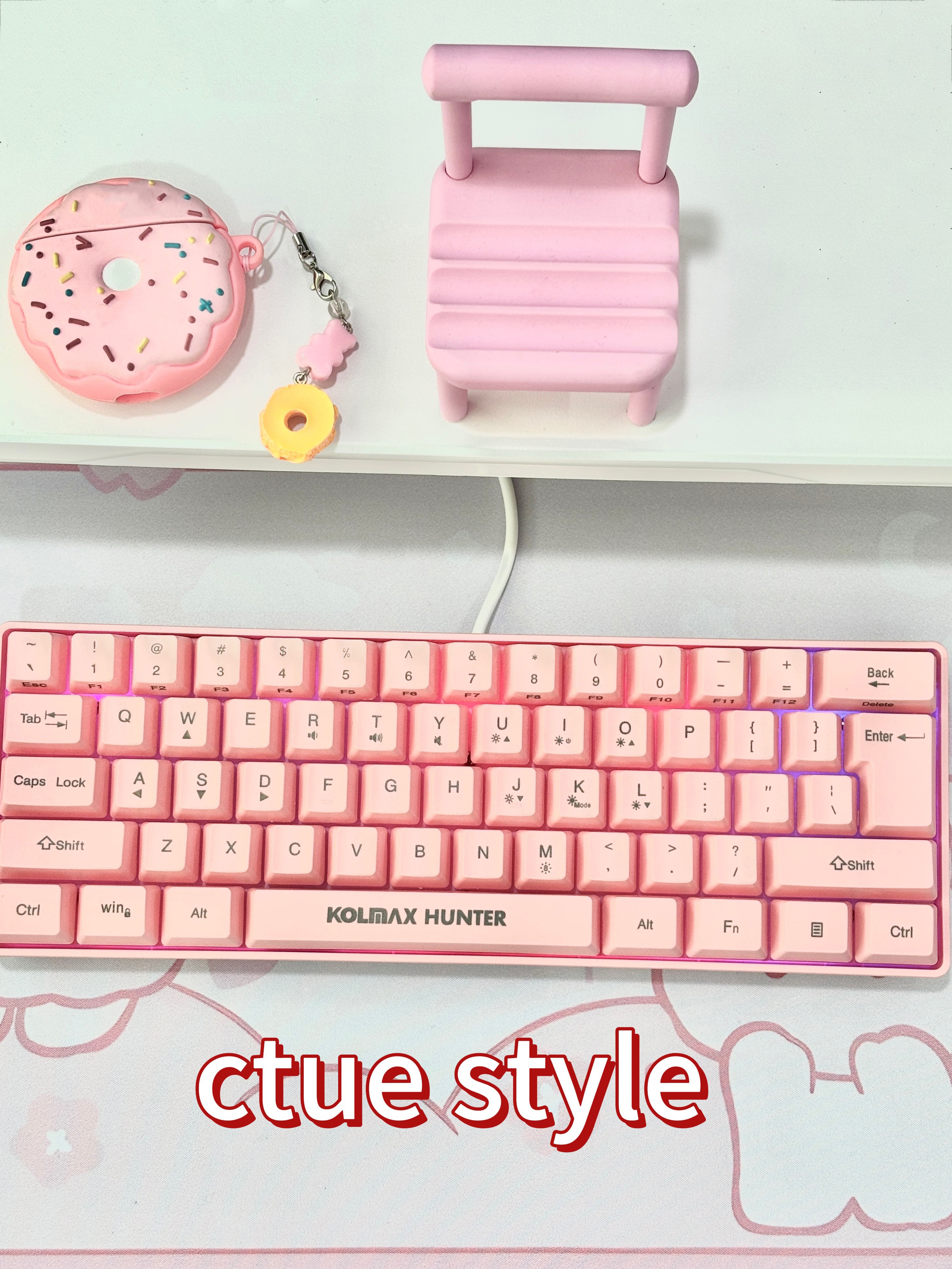 Wired Keyboard and Mouse for PC/Computer/Laptop/Windows/Mac, Pink Papan ...