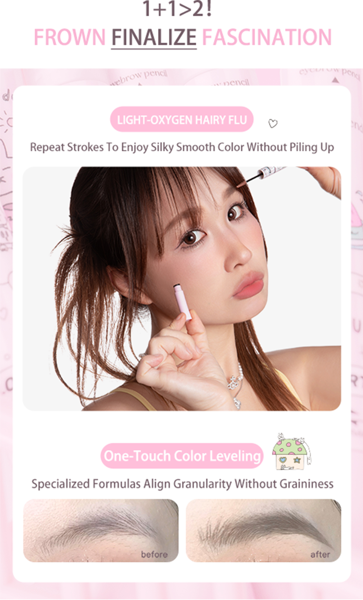 FLORTTE Good Friends Club Eyebrow Pencil ＆ Brow Mascara | Shopee Malaysia