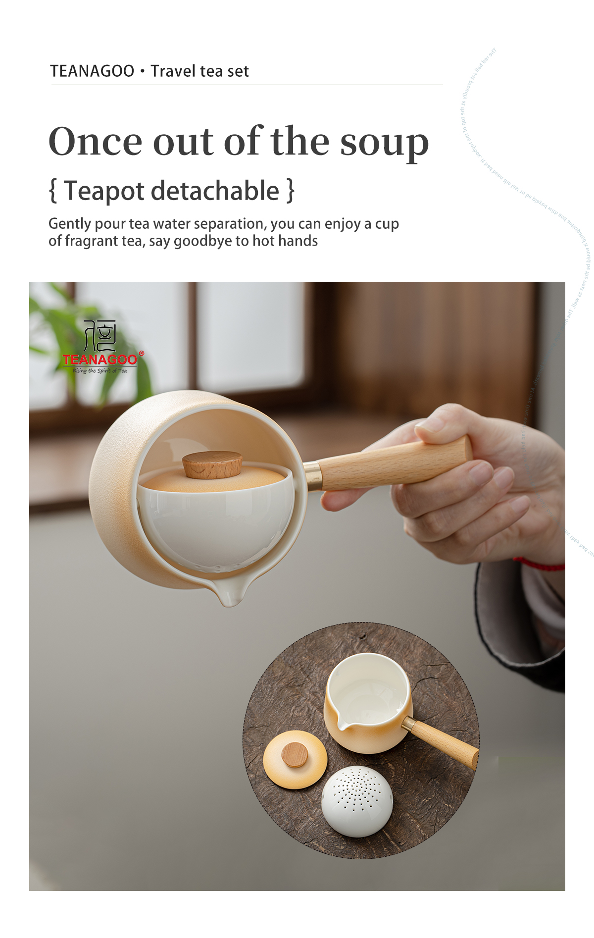 TEANAGOO Outdoor portable travel tea set with side 360 degree rotation ...