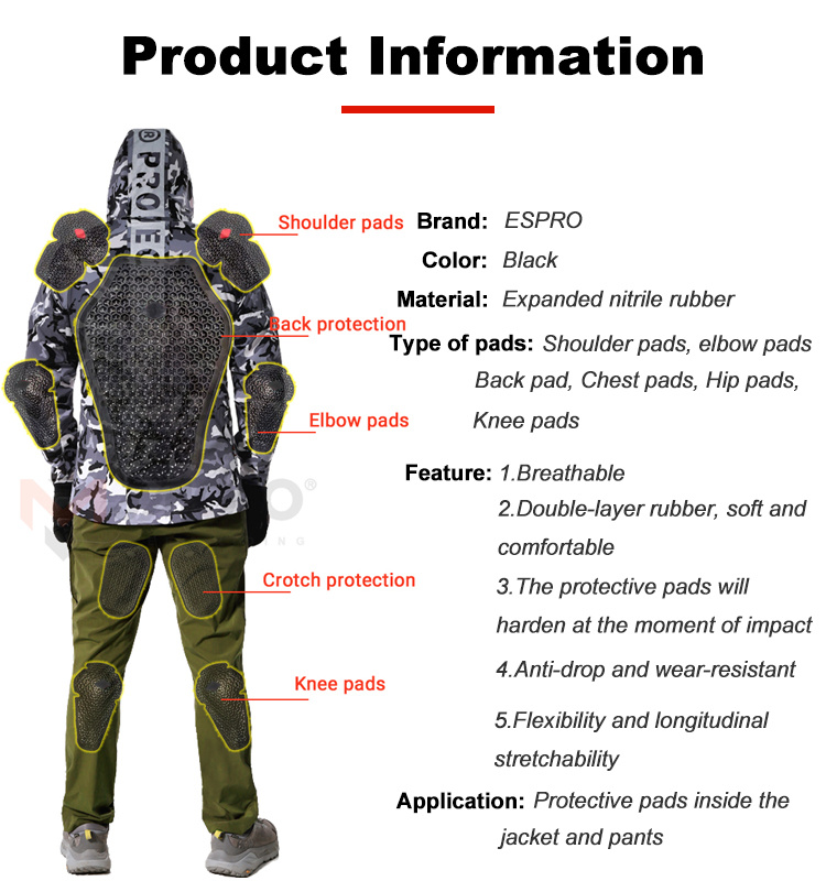 ESPRO Cycling Protective Equipment Motorcycle Jacket Embedded Gear ...