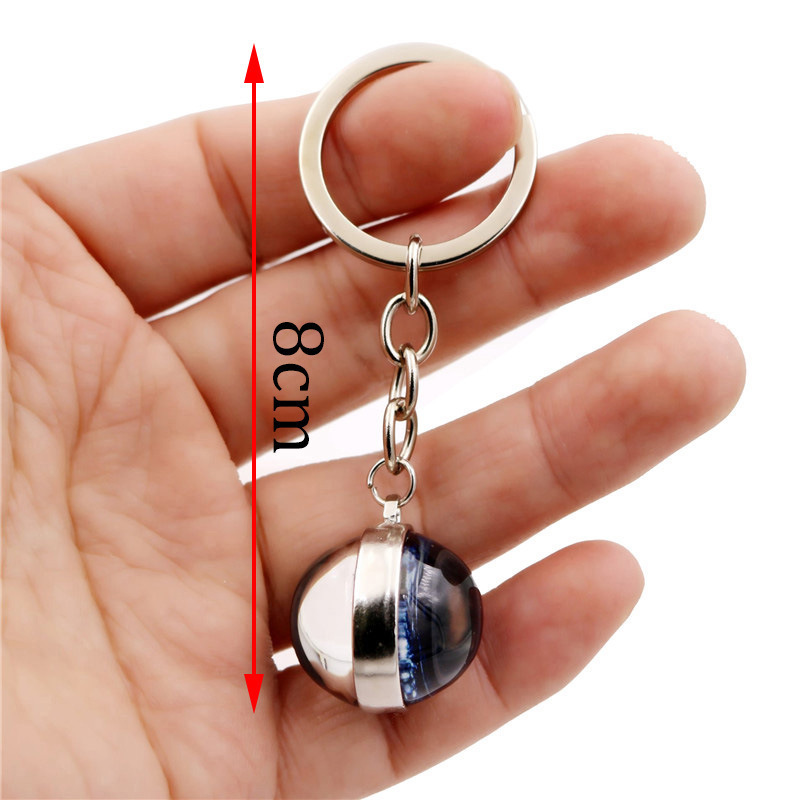 Solar System Galaxy Nebula Double-Sided Glass Ball Keychain Moon Earth ...