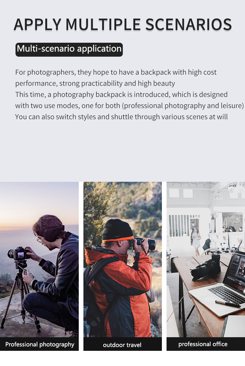 OUTWALK Large Capacity Camera backpack Digital Dslr Bag Waterproof ...