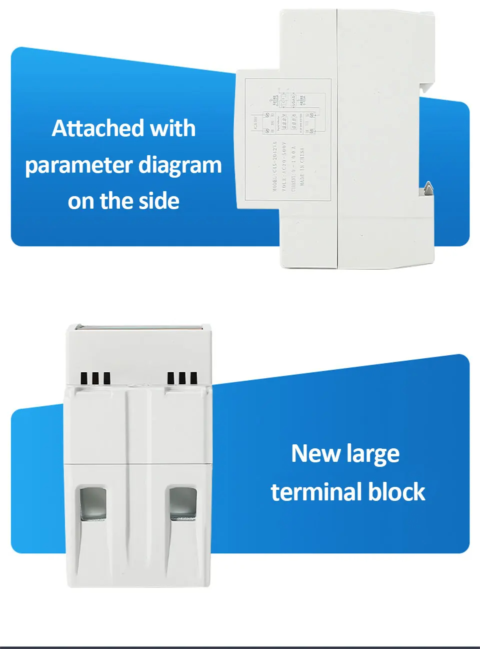 Single Phase Electric Energy Meter AC50-500V 0-100A Din Rail Dual ...