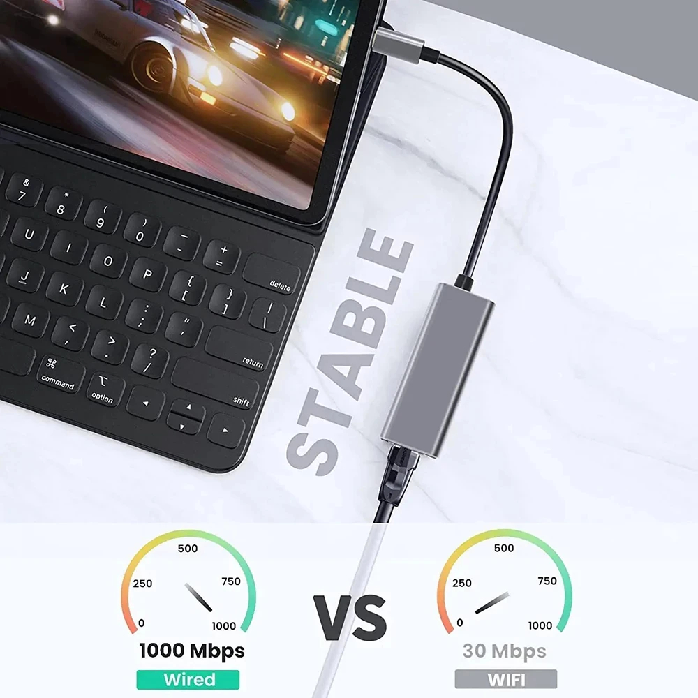 1000MbpsEthernet Adapter USB 3.0 Type C to RJ45 Network Card For ...