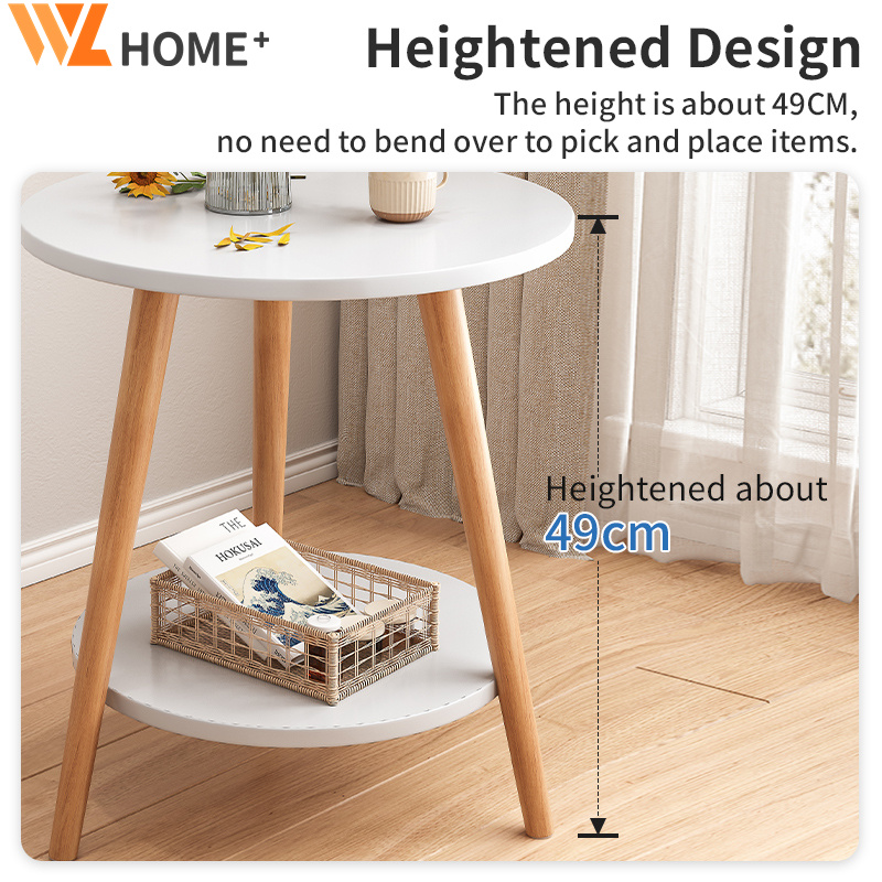 Round Table Bedside Table Multilayer Side Table For Bedroom Modern ...
