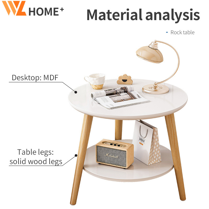Round Table Bedside Table Multilayer Side Table For Bedroom Modern ...
