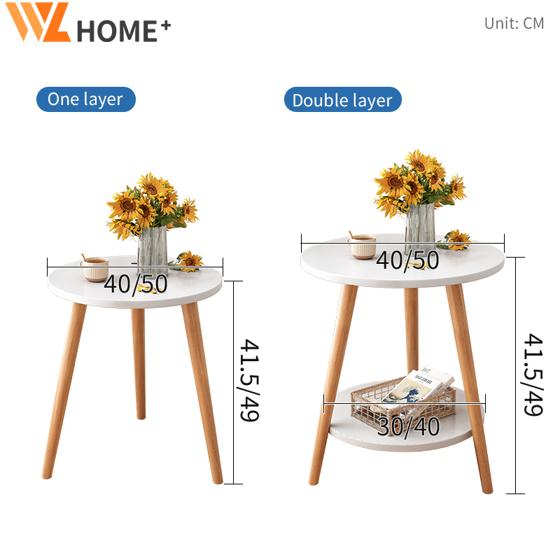Round Table Bedside Table Multilayer Side Table For Bedroom Modern ...