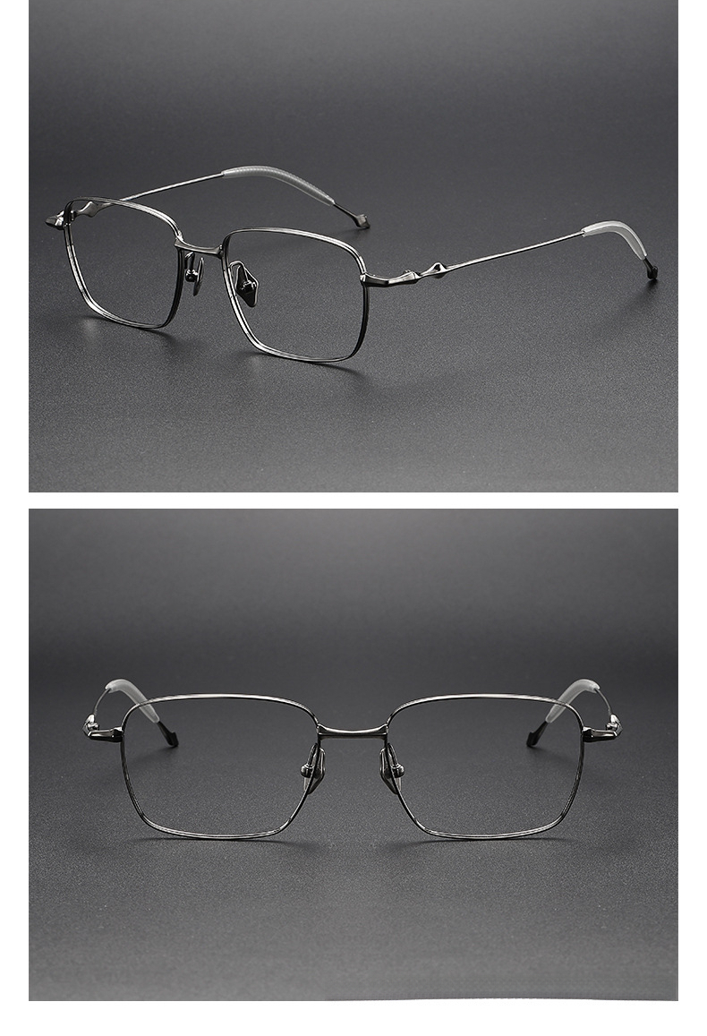2024 Pure Titanium Glasses Frame Men Women Square Spectacles Ultra ...