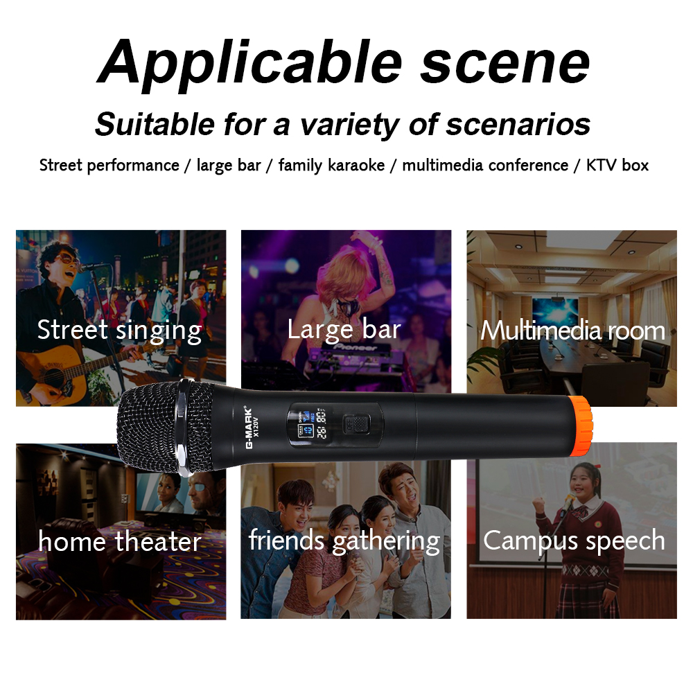 Wireless Microphone G-MARK X120V/X110V Plug & Play Karaoke Handheld Mic ...
