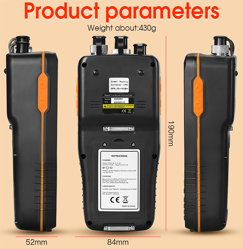AUA28U simple OTDR optical time domain reflectometer fiber optic cable ...