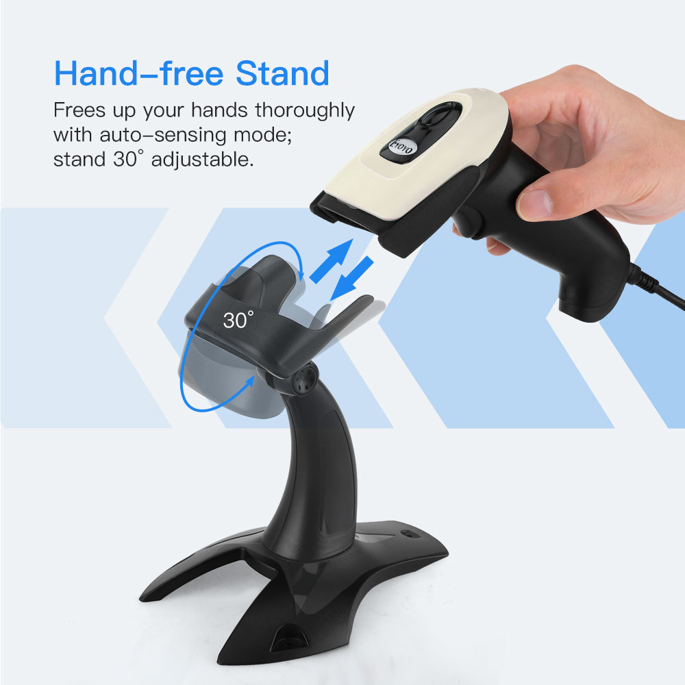 Eyoyo Handheld 1D 2D Barcode Scanner 3in1 Wireless Via Bluetooth USB ...