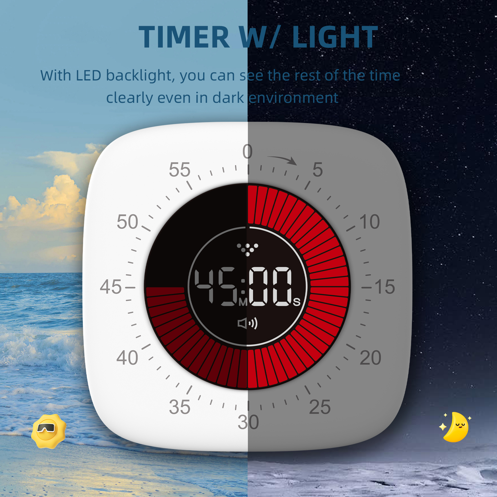Visual Timer Magnetic Standing Rechargeable Digital Timers for Study ...