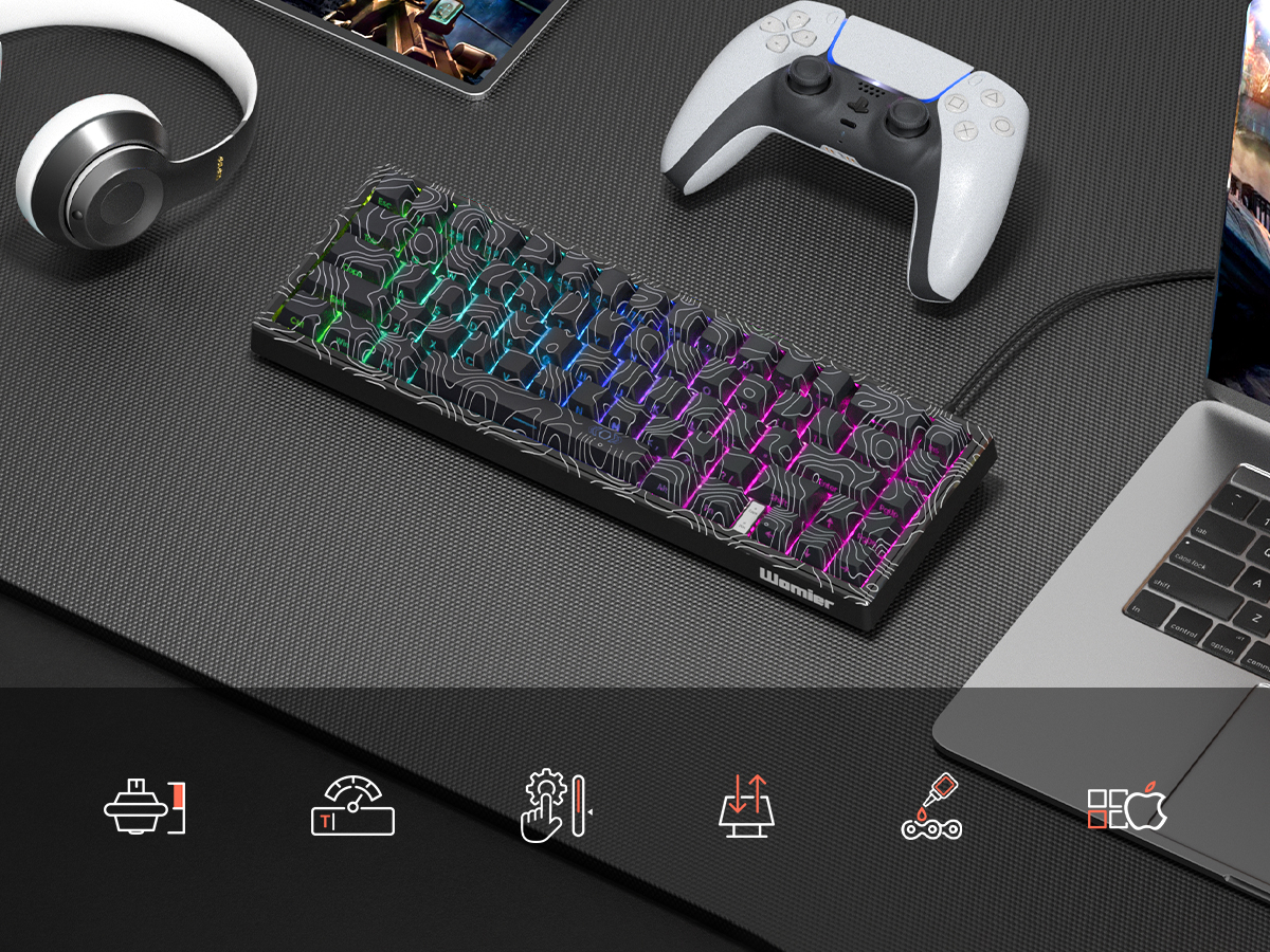 WOMIER Rapid Trigger Gaming Keyboard, M68 HE V2 65% Wired Mechanical ...