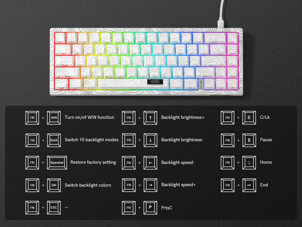 WOMIER M68 HE Mechanical Gaming Keyboard with Magnetic Switch Adjust ...