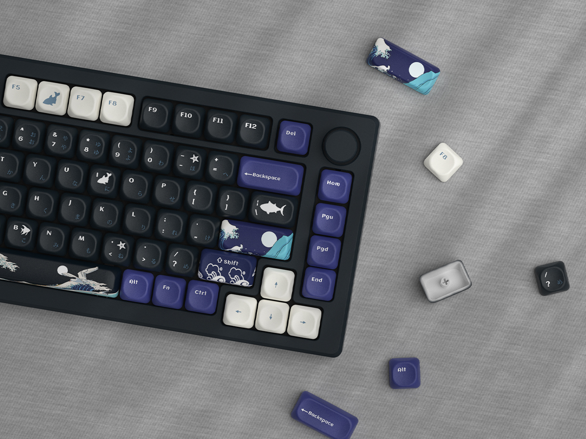 WOMIER 134 Keys MOA Profile Black Coral Sea PBT Keycaps Custom Dye Sub ...