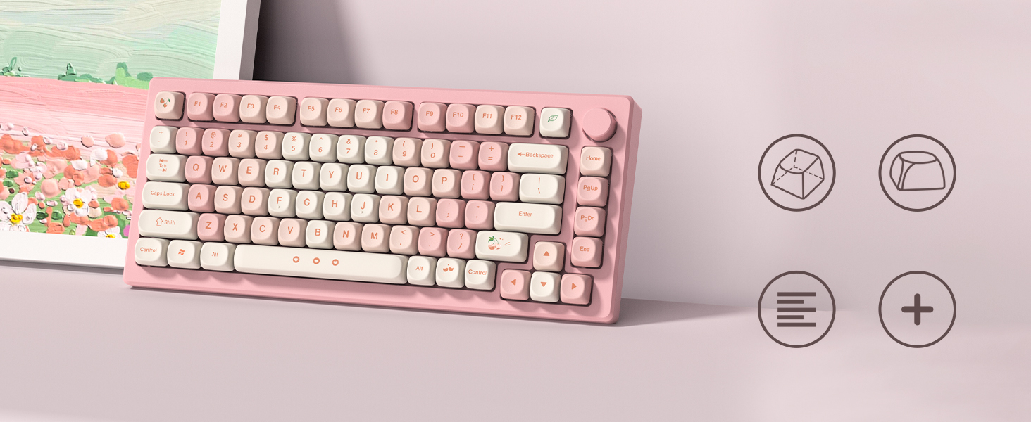 PBT Keycap Set, 143 Keys Cat Keycaps Design, Cherry MX Compatible, Dye