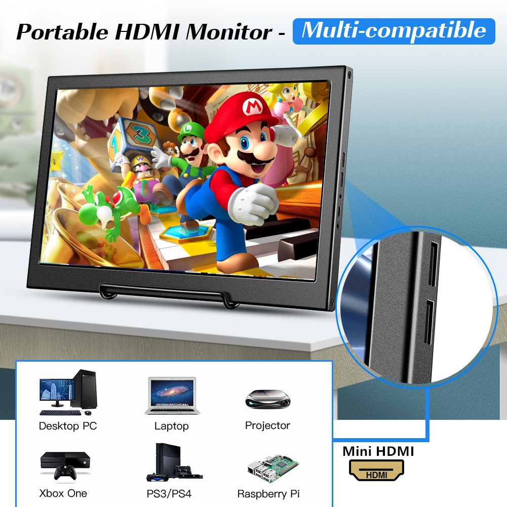 Eyoyo 13.3 Inch Dual HD Display IPS Screen Gaming HDMI Monitor 2K ...