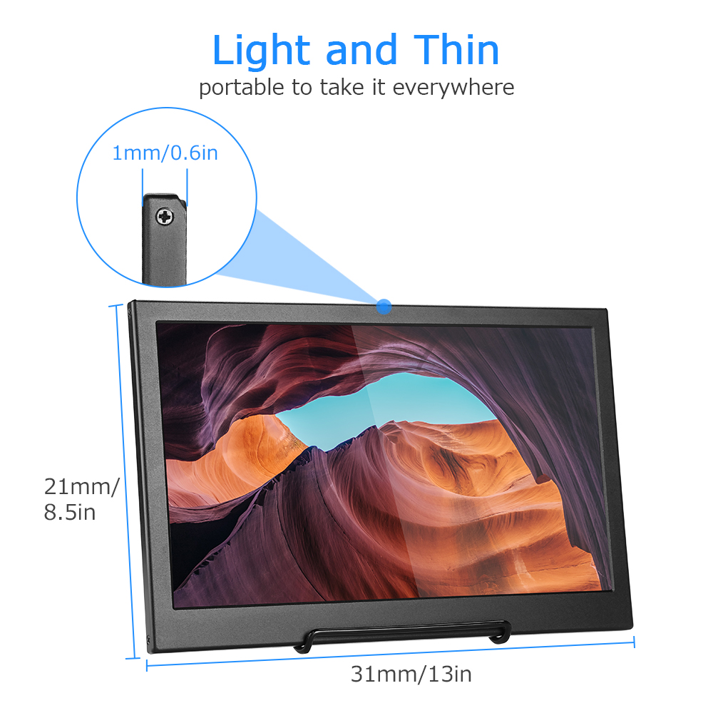 Eyoyo 13.3 Inch Dual HD Display IPS Screen Gaming HDMI Monitor 2K ...