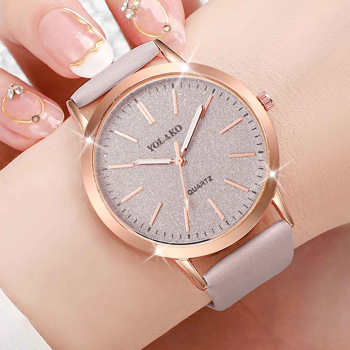 3-Piece Women's Casual Watch Set - Elegant Analog Quartz with Leather ...