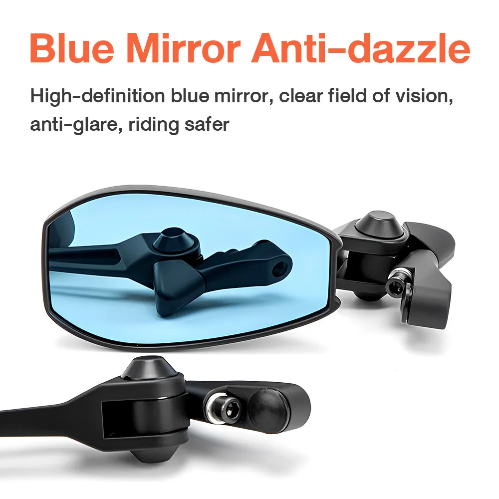 Universal Motorcycle Side Mirrors Anti Glare Rear View Mirror with 8mm ...