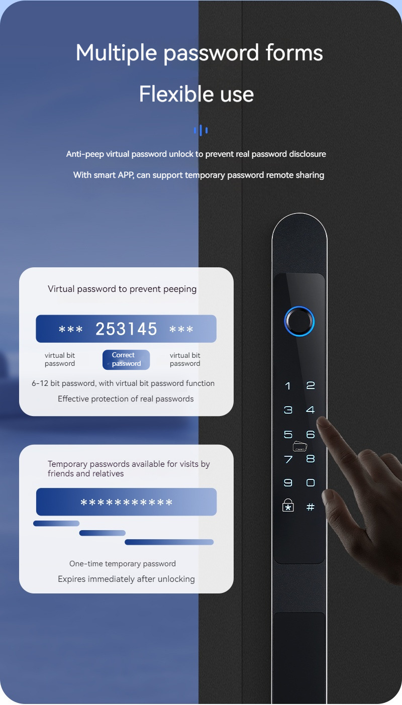 Holakay Auto Aluminum Alloy Fingerprint Lock Outdoor Sliding Profile ...