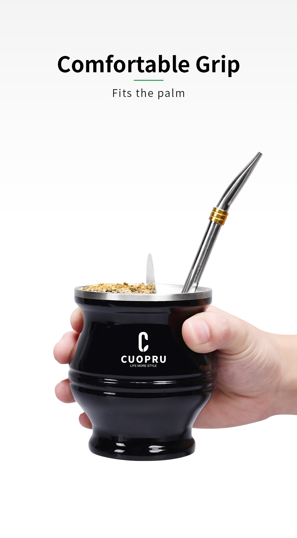 Produktbild von Cuopru 6 In 1 Yerba Mate Mug Set Includes Modern Mate Pumpkin, Yerbero