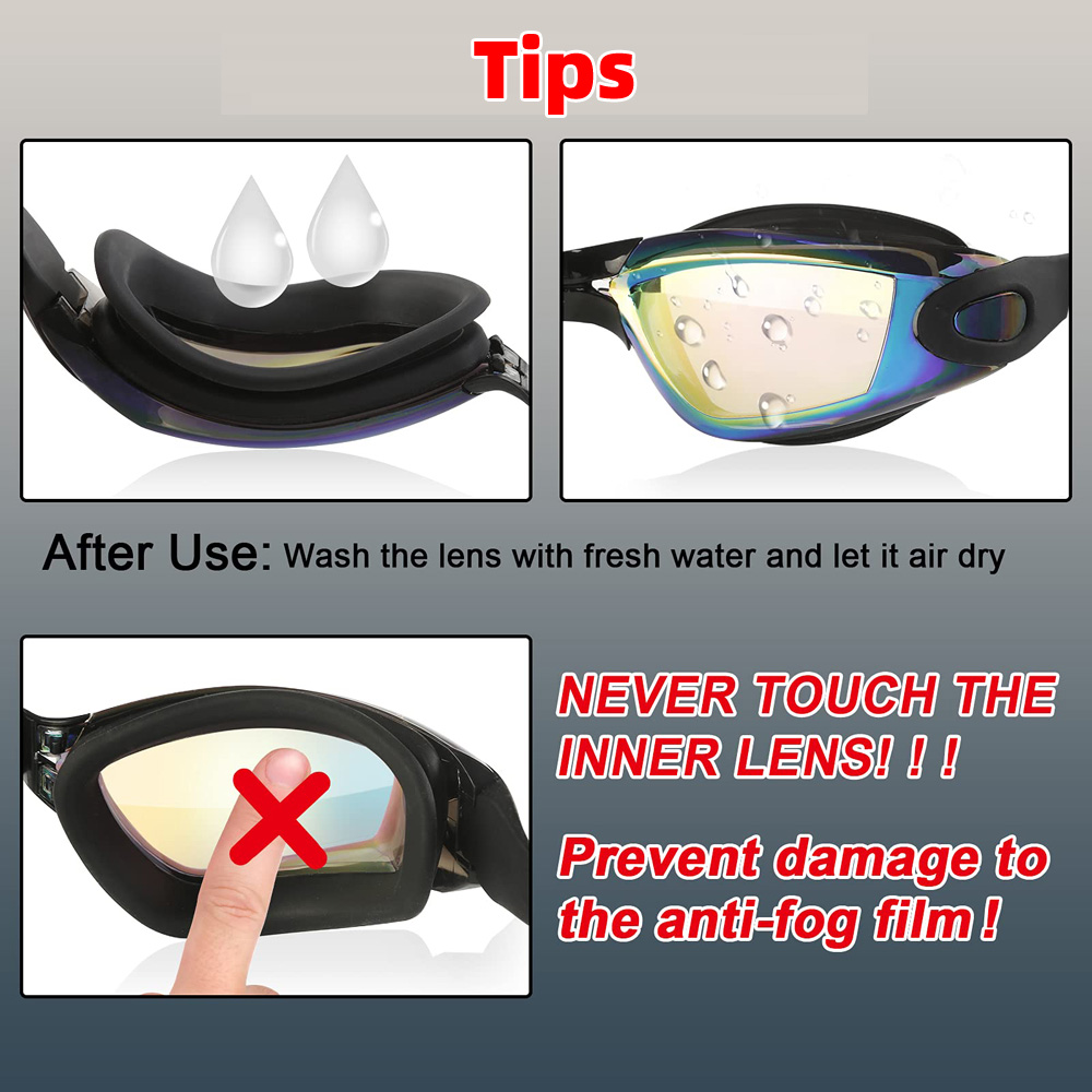 Lunettes De Natation Professionnelles Anti-buée Pour Adultes - Silicone, Pour Piscine Ou Mer