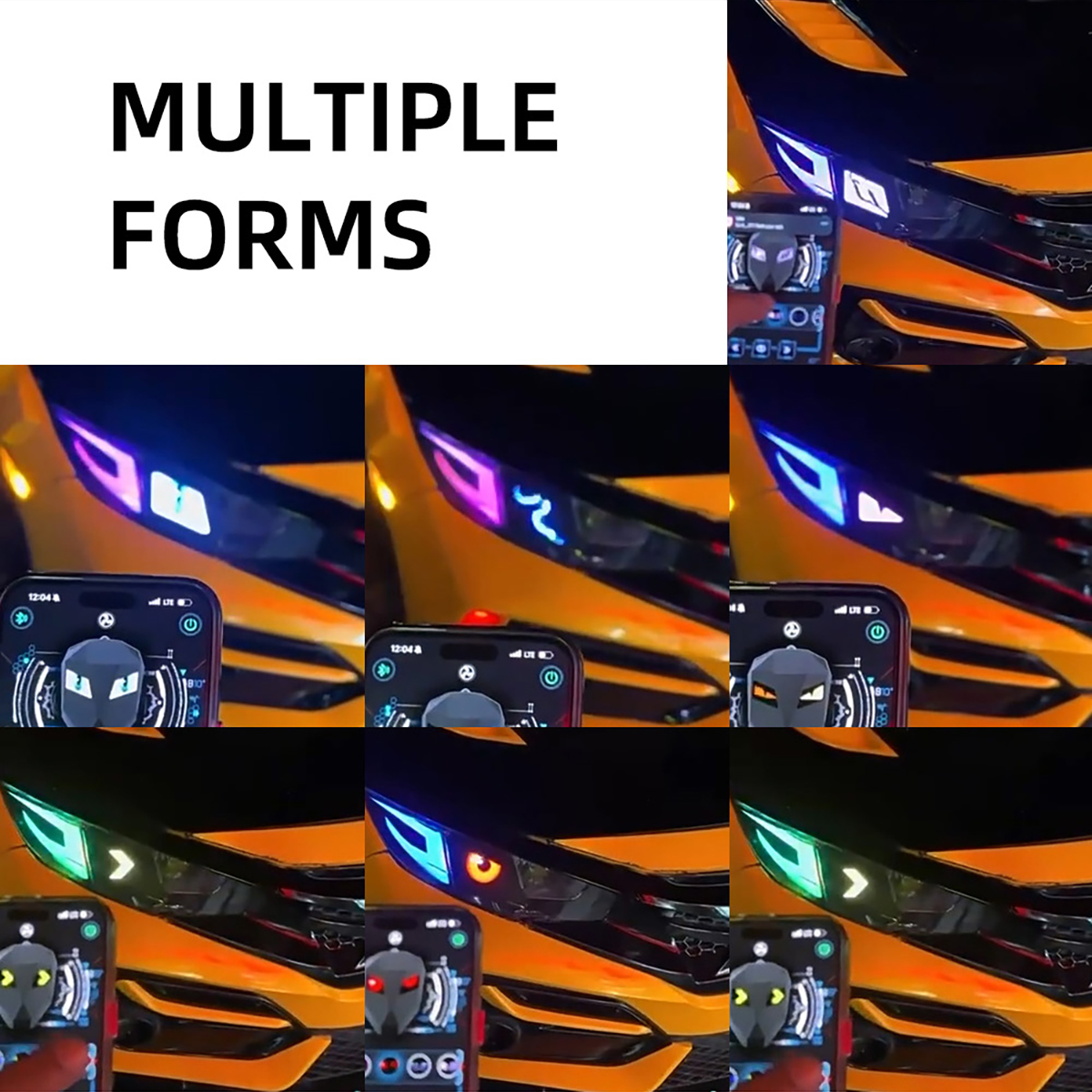1set Car Daytime Running Lights Modified Headlights Eye Pattern Mobile ...