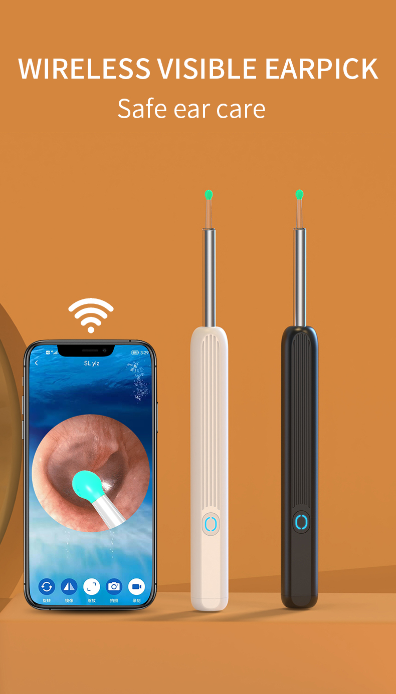 Wireless Smart Wi-fi Visual Ear Pick Camera Ear Wax Removal Tool Picker ...