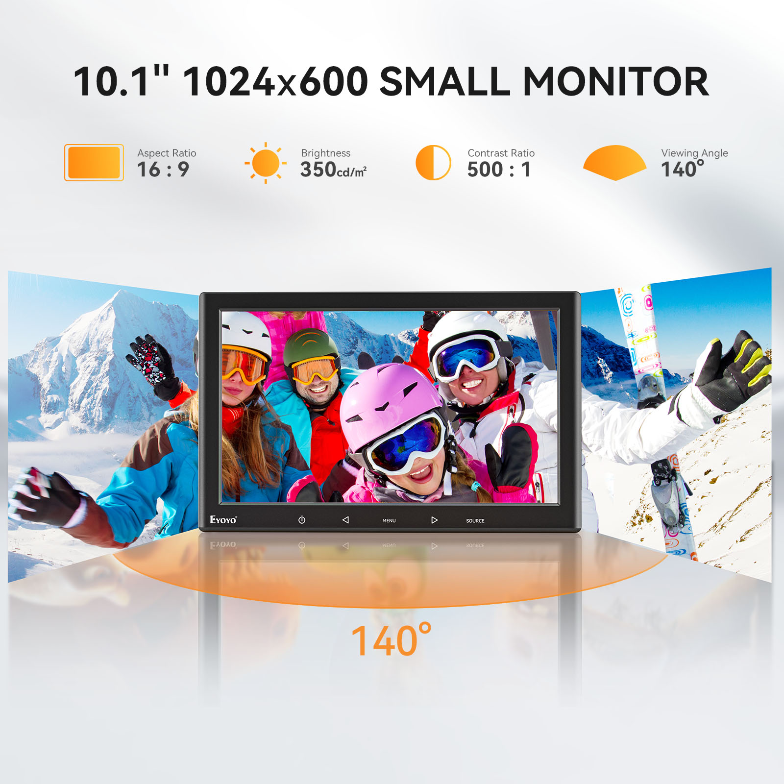 Eyoyo 10 inch Portable Display Screen IPS HDMI Monitor 1024x600 Small