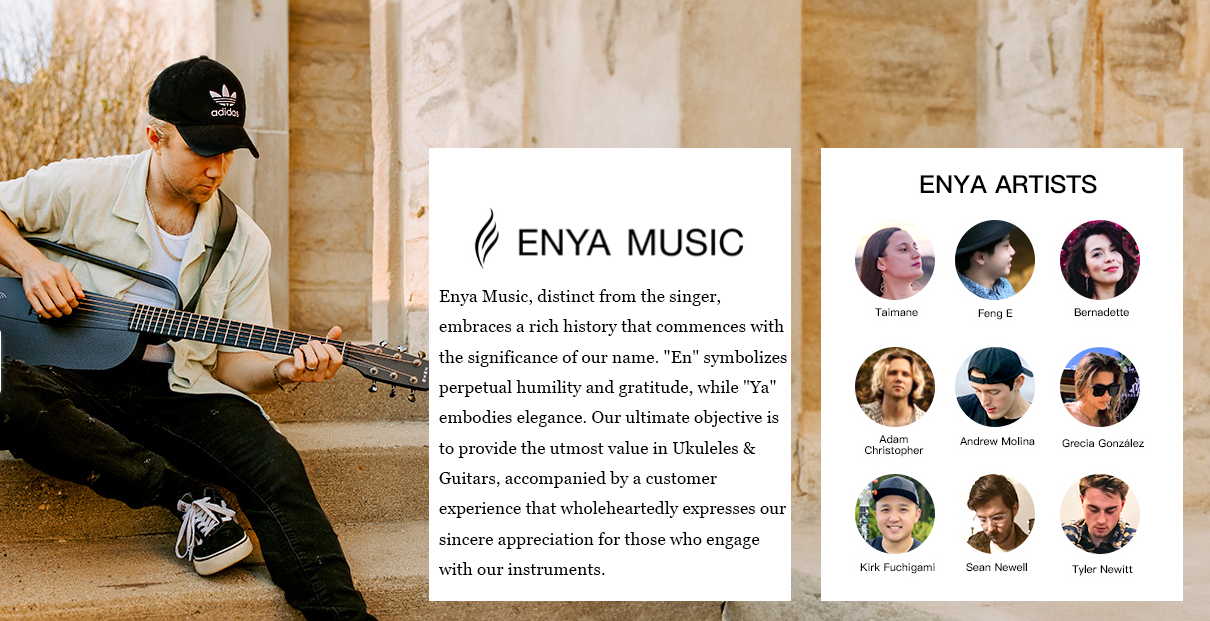 Enya Tenor Ukulele All Mahogany Ukulele with Builtin AcousticPlus