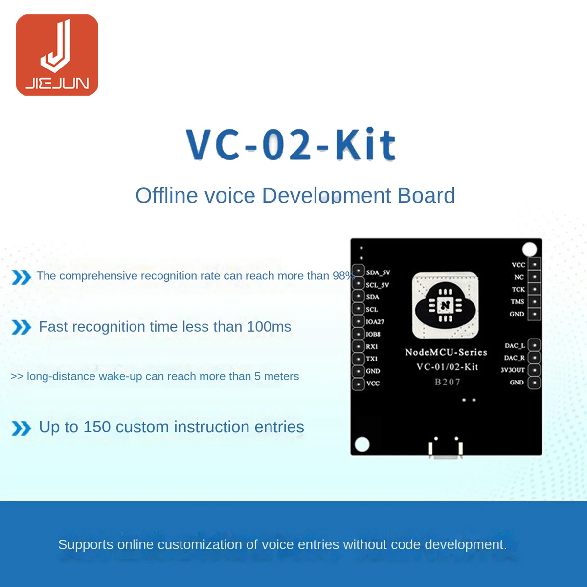 VC-02-Kit AI Intelligent Offline Voice Recognition Control Module ...