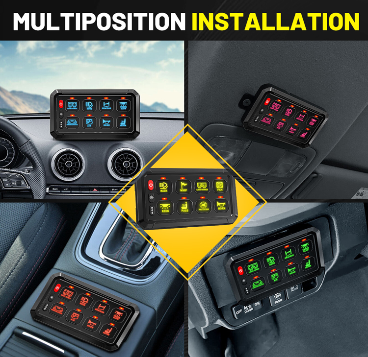 JIUGUANG Wireless RGB 8 Gang Switch Panel Led Light On Off Touch Switch ...