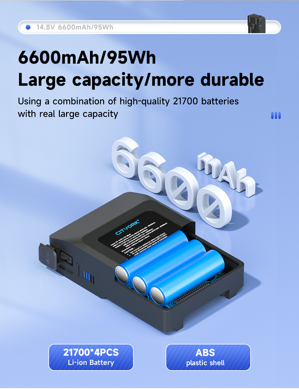 Pin V-mount CITYORK BP-99W 6700mAh Pin hình chữ V Pin gắn chữ V Pin đèn