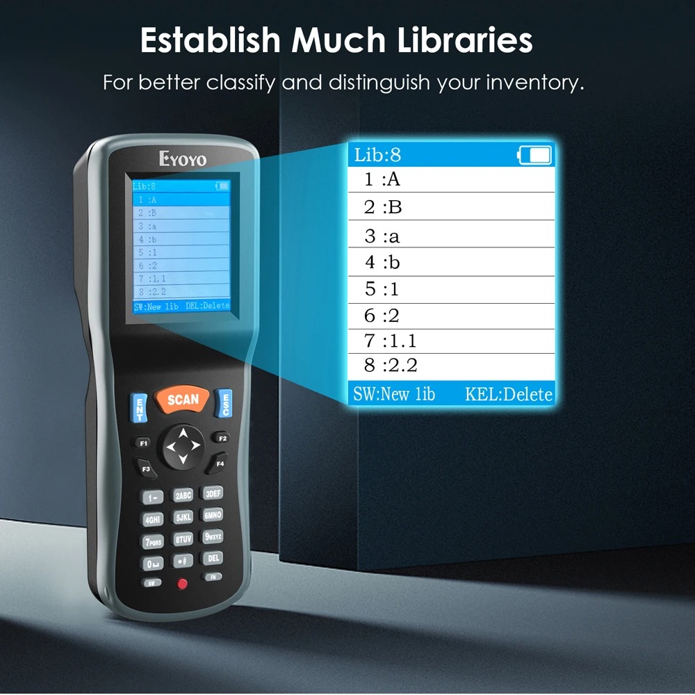 [🔥Efficient scanning & inventory🔥]Eyoyo Portable 1D/2D QR Code Scanner ...