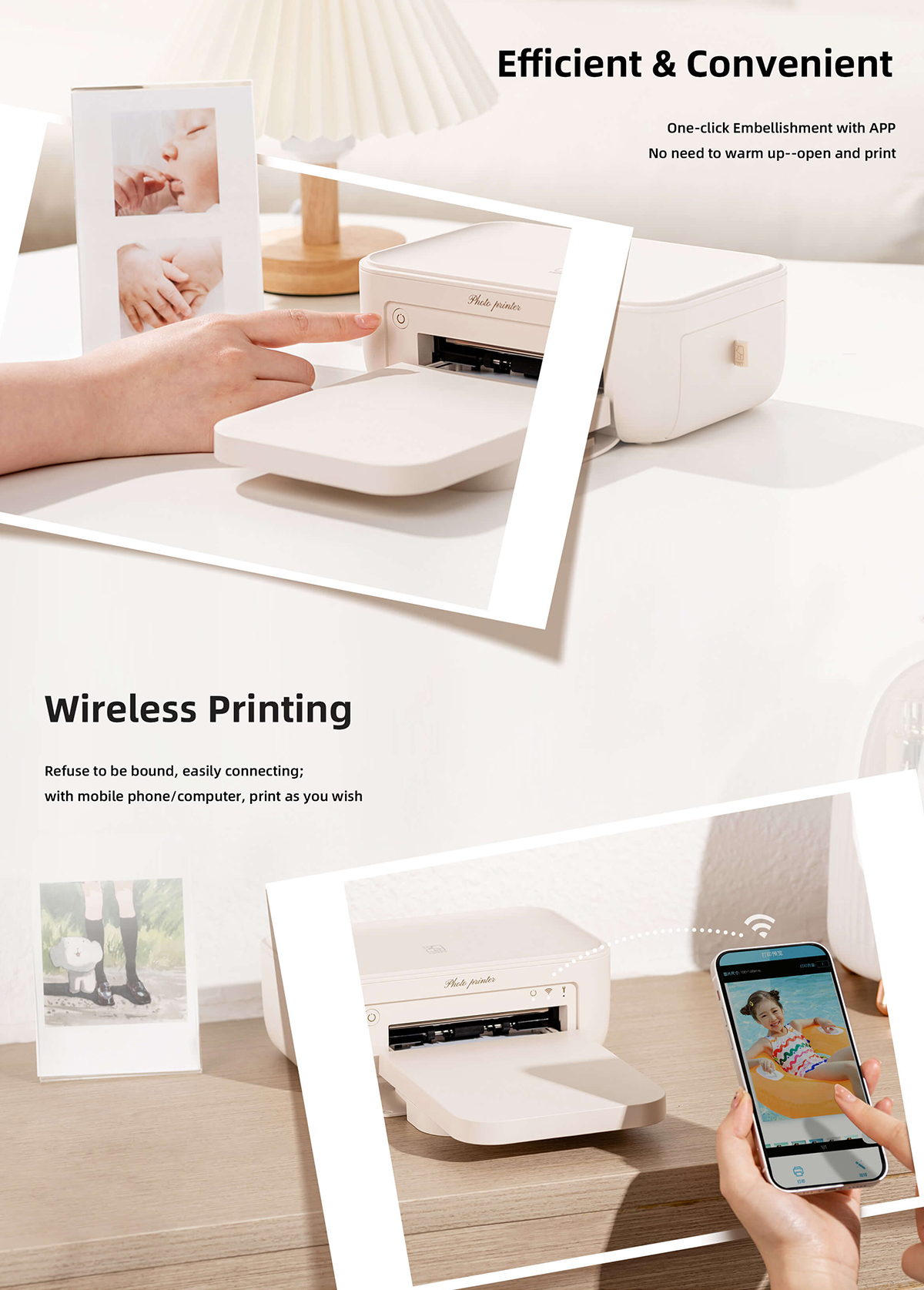 HPRT CP4100 Portable Color Photo Printer Print & Share Every Touching ...