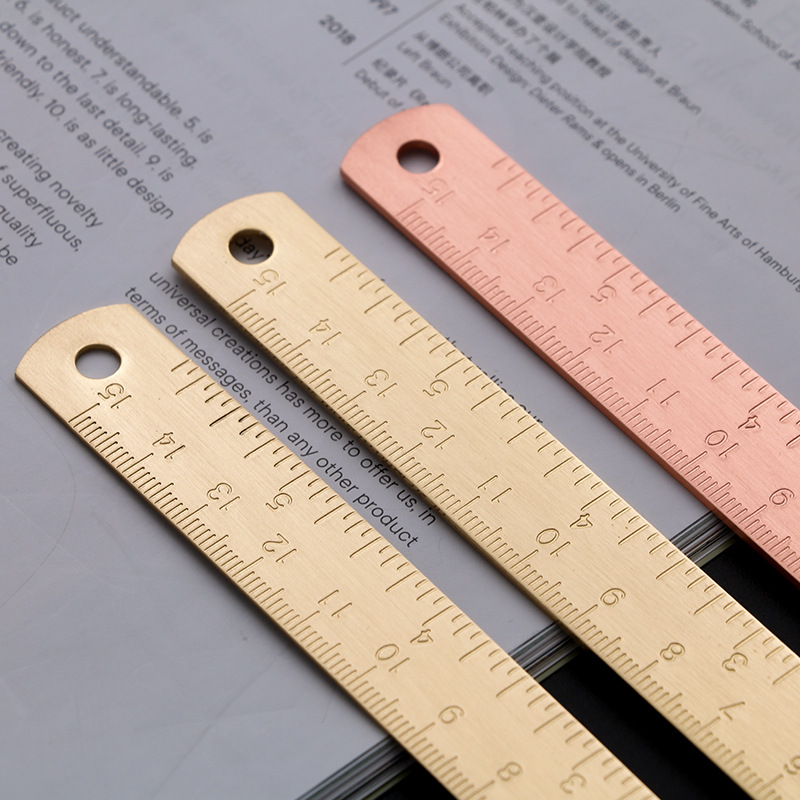 15cm Metal Brass Straight Ruler Vintage Geometric Measuring Tools ...