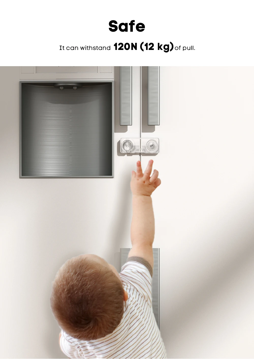 EUDEMON Childproof Transparent Refrigerator Lock, Baby Safety French ...