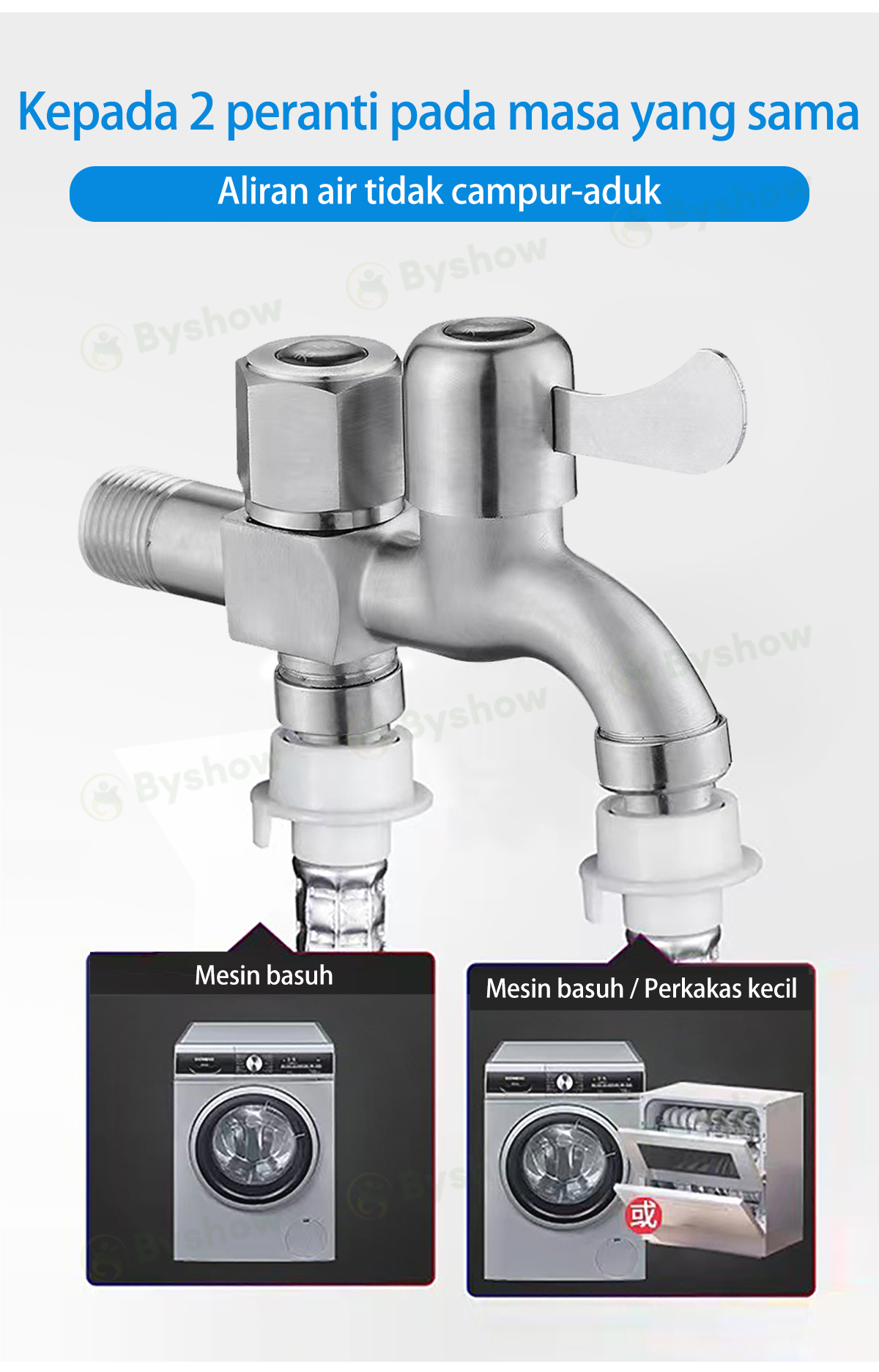 【Byshow】Malaysia In Stock Stainless Steel 1 Into 2 Out Two way garden ...